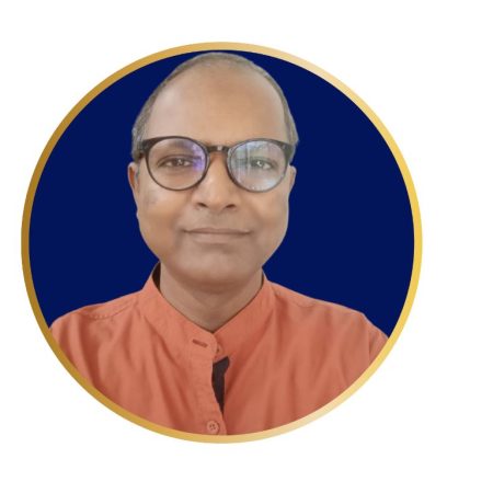 Arjun Orange Circular frame Blue